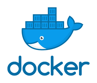 The Docker logo, a blue whale carrying containers with the word 'docker' below.