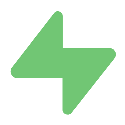 A stylized light green lightning bolt symbol on a black background.